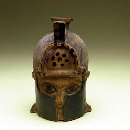 Керамический арибал в форме мужской головы. Остров Родос, VI в. до нашей эры