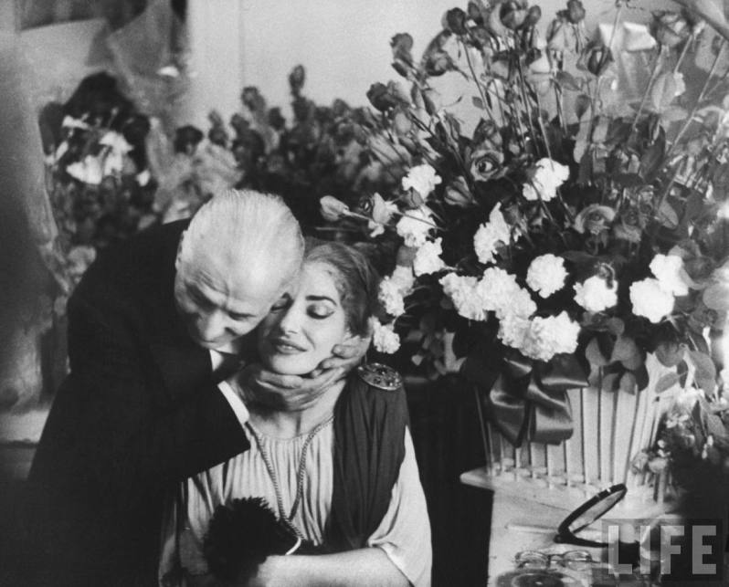 Мария Каллас и её муж Джованни Батиста Менегини. Фото / Maria Callas & Giovanni Meneghini photo