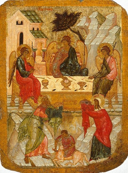 Святая Троица. Пятидесятница Двусторонная икона Святой Троицы и главы Иоанна Предтечи