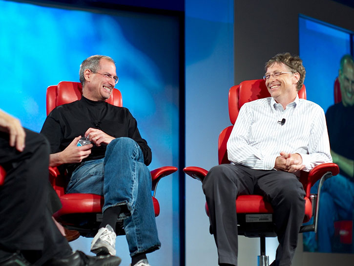 Стив Джобс и Билл Гейтс на 5-й конференции Things Digital Сonference, 2007 год