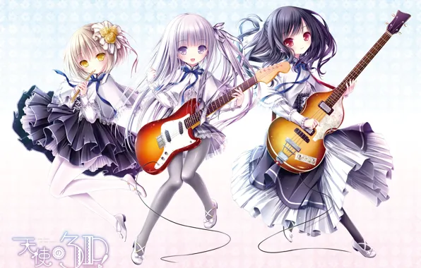 Обои трио, гитары, девочки