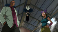 Gajeel&#039;s team confronts Lucy and Reedus