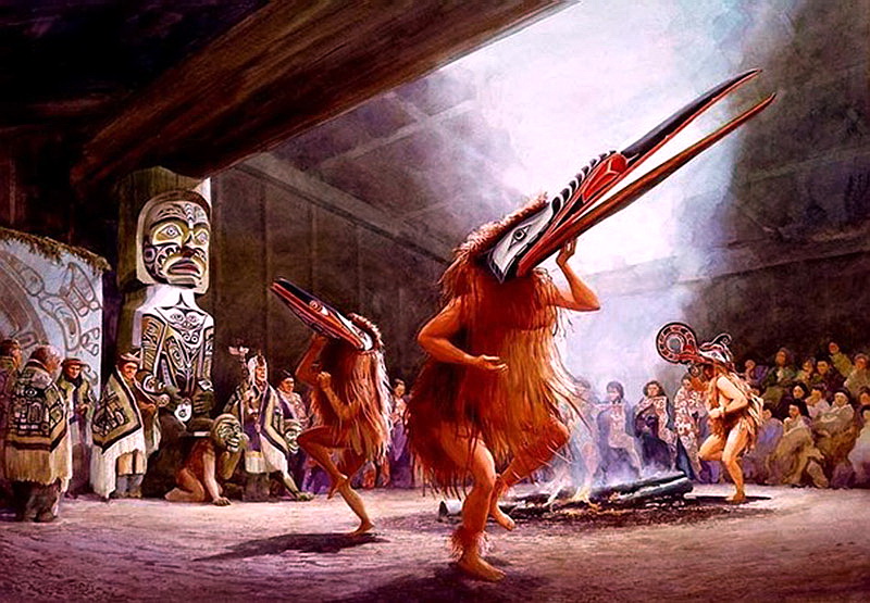 ритуал в масках шаманов